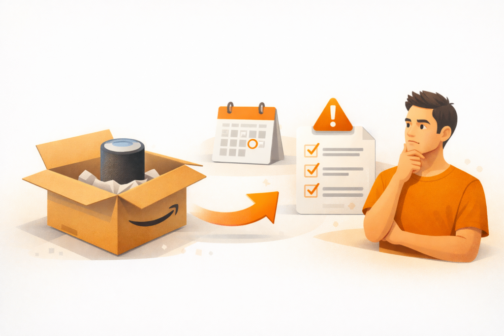 Resi e condizioni di acquisto Amazon Haul con processo di reso e valutazione del prodotto