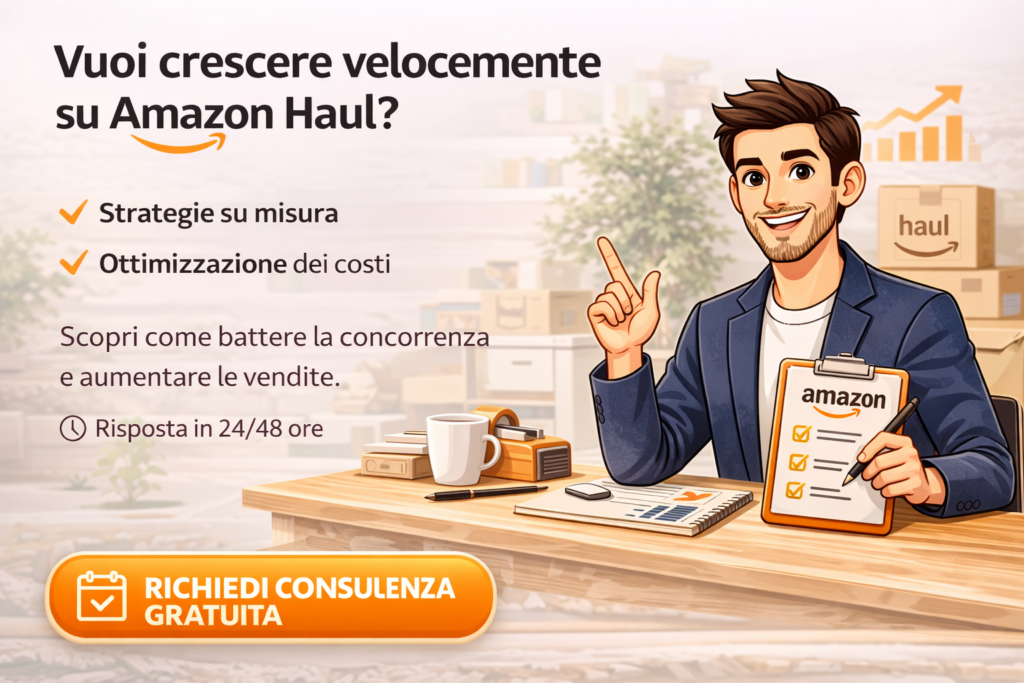 Richiedi consulenza Amazon Haul per aumentare vendite con strategie SEO PPC e ottimizzazione costi