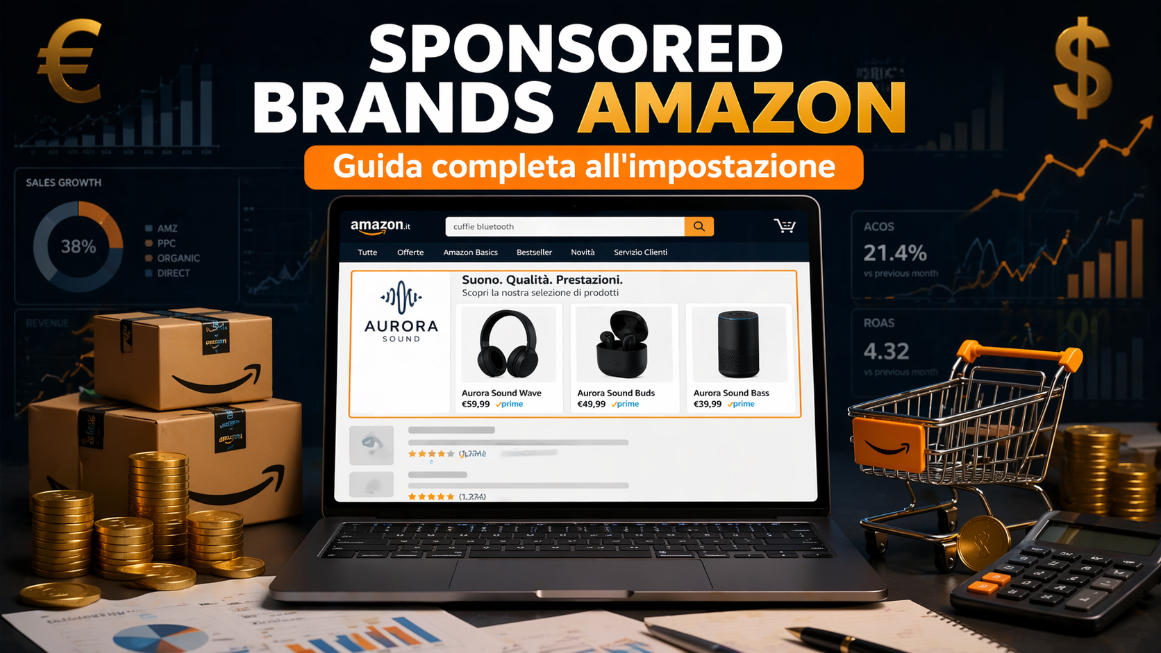 Sponsored Brands Amazon: come funzionano, quando usarle e come impostarle passo per passo
