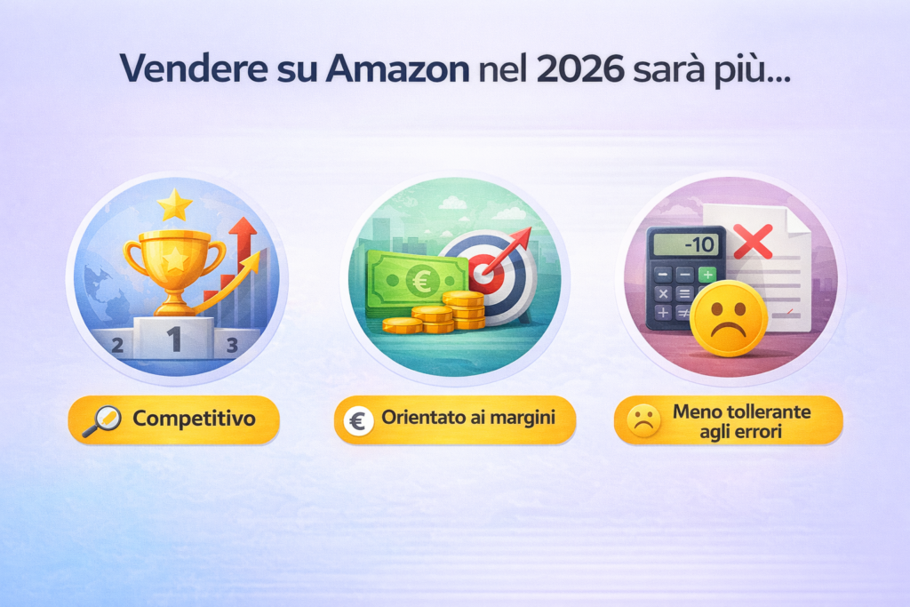 vendere su Amazon nel 2026 più competitivo margini e difficoltà aumento costi FBA