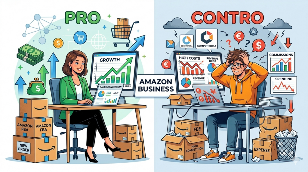 vendere su amazon pro e contro vantaggi svantaggi business amazon