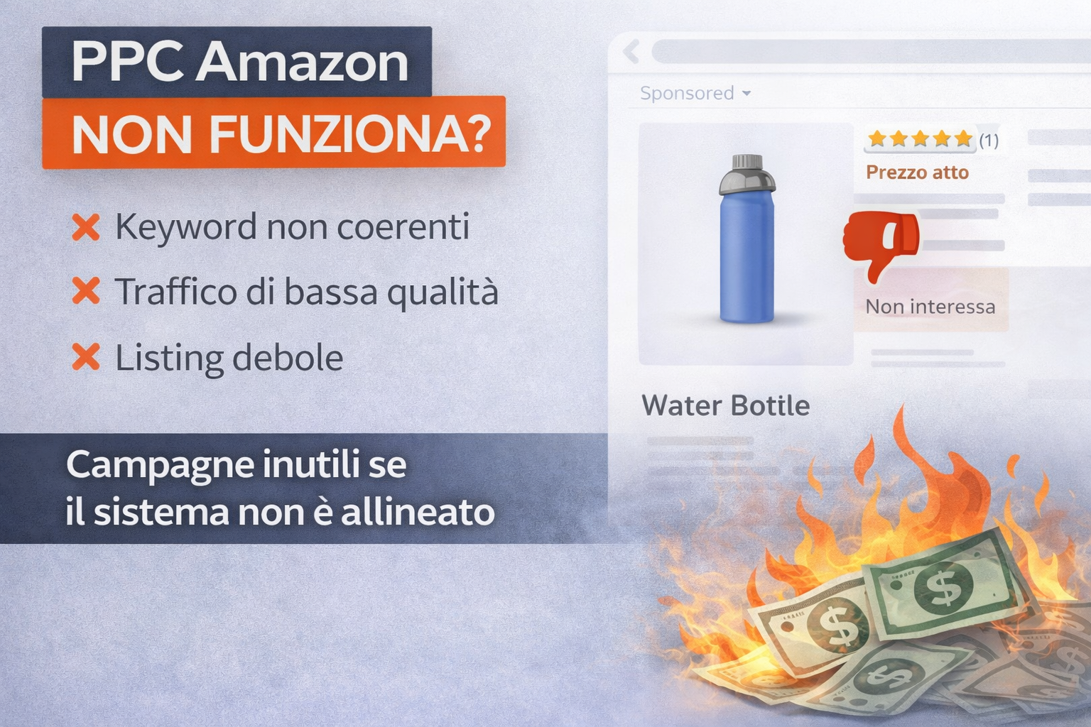 amazon ppc non funziona traffico non qualificato listing debole spreco budget