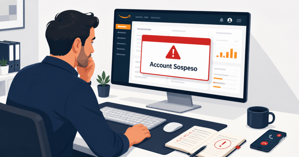 account amazon sospeso - seller che scopre la notifica di sospensione in seller central