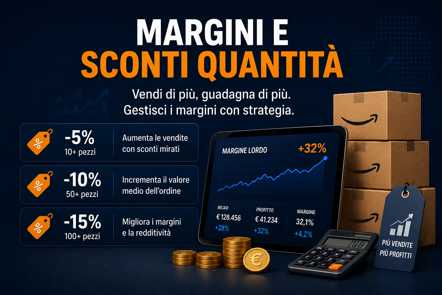 Amazon Business con dashboard PPC, grafici di crescita e strategie B2B per aumentare vendite e margini su Amazon