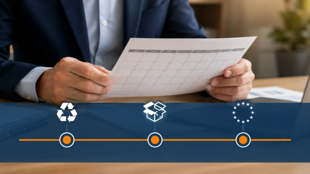 Timeline delle tre scadenze EPR Amazon 2026 dicembre marzo agosto seller italiani