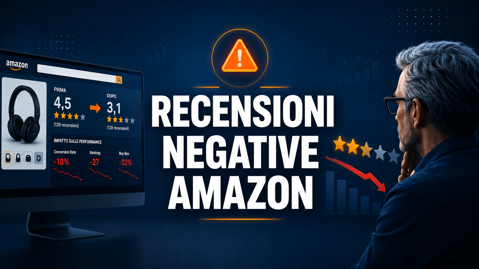 Recensioni negative Amazon impatto su ranking vendite e conversion rate seller