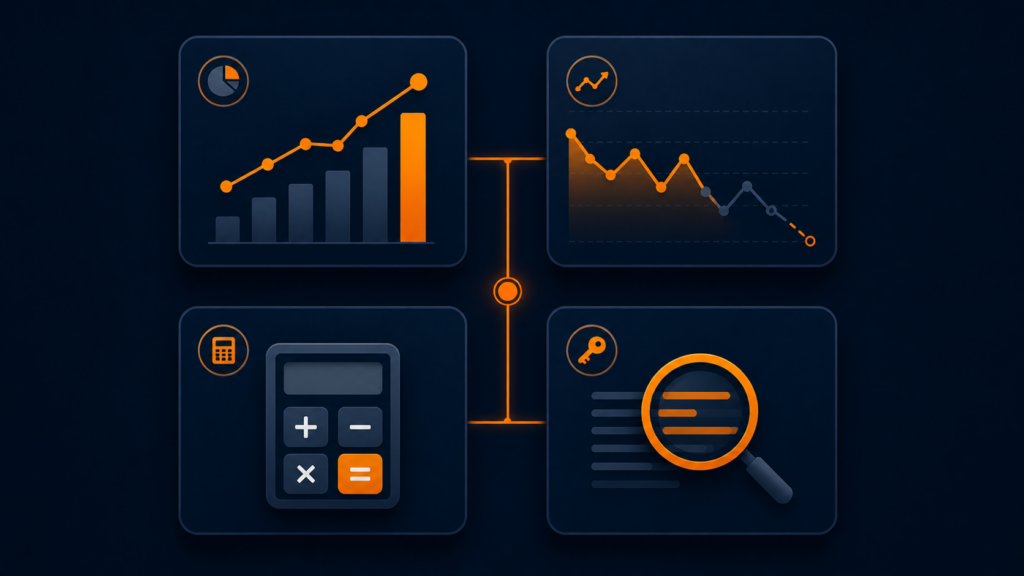 Stack minimo di quattro tool Amazon per venditori professionisti — Brand Analytics per keyword, Keepa per competitor, Sellerboard per profitto netto, Helium 10 o ZonWizard per keyword research avanzata