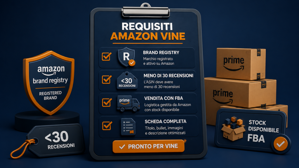 Requisiti di accesso al programma Amazon Vine inclusi Brand Registry e FBA