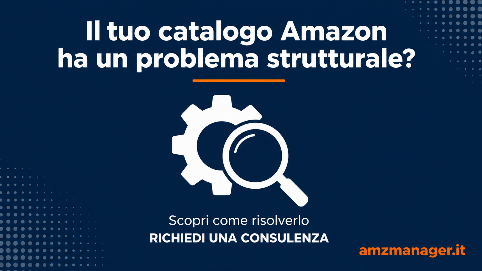 Grafica che invita a richiedere una consulenza per problemi strutturali nel catalogo Amazon